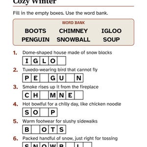 Easy December Activity Packet for Memory Care, Large Print Dementia Activities, Christmas & Hanukkah Puzzles PDF image 3