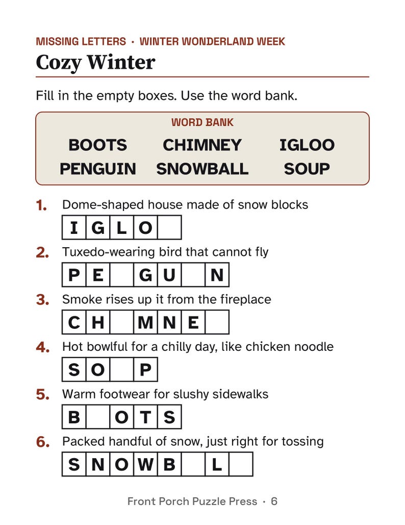 Easy December Activity Packet for Memory Care, Large Print Dementia Activities, Christmas & Hanukkah Puzzles PDF image 3