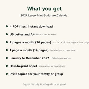Printable 2027 Bible Verse Calendar, Large Print, KJV Word Search image 5