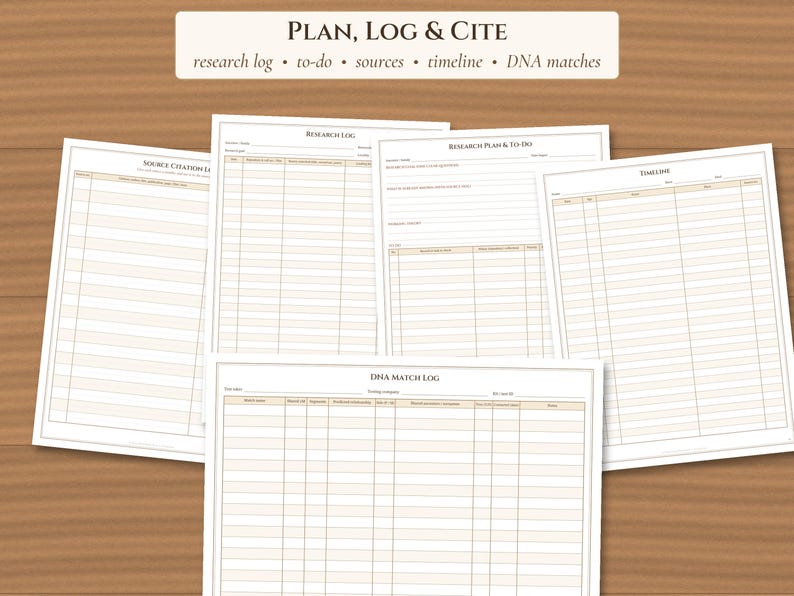 Genealogy Research Binder Printable, Fillable Family History Forms, US Census Forms 1790-1950, Family Group Sheet, Pedigree Chart imagen 6