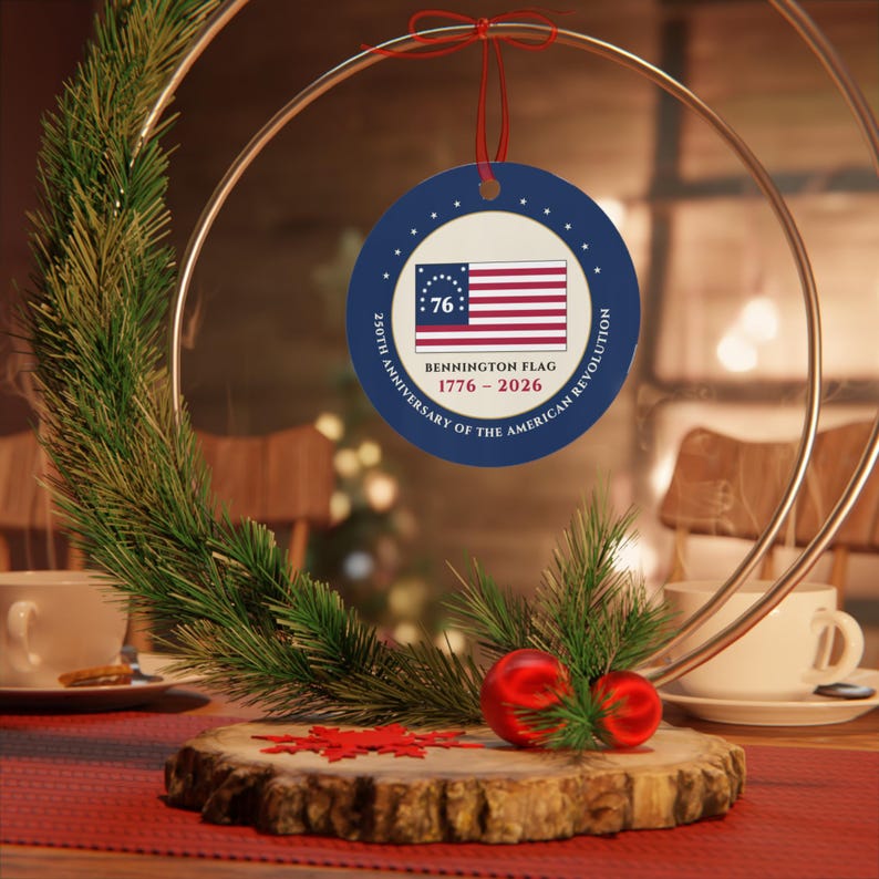 Bennington Flag Ornament, Spirit of 76 Two-Sided Metal Keepsake image 5