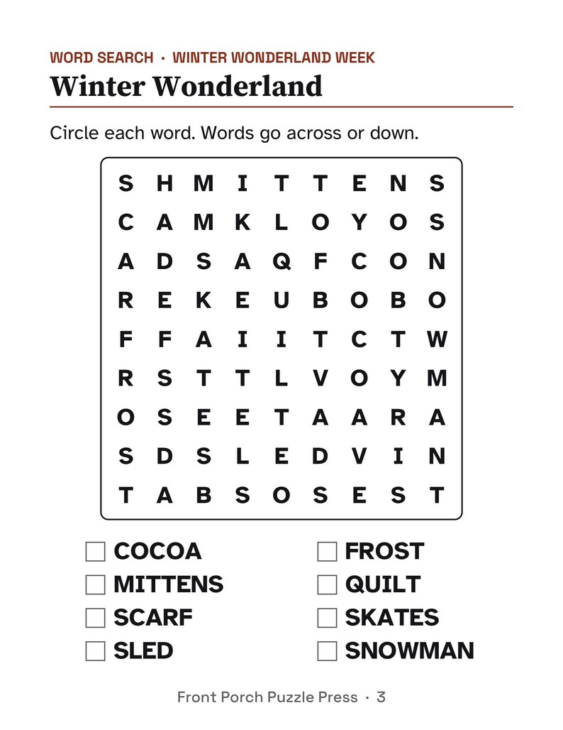 Easy December Activity Packet for Memory Care, Large Print Dementia Activities, Christmas & Hanukkah Puzzles PDF image 2