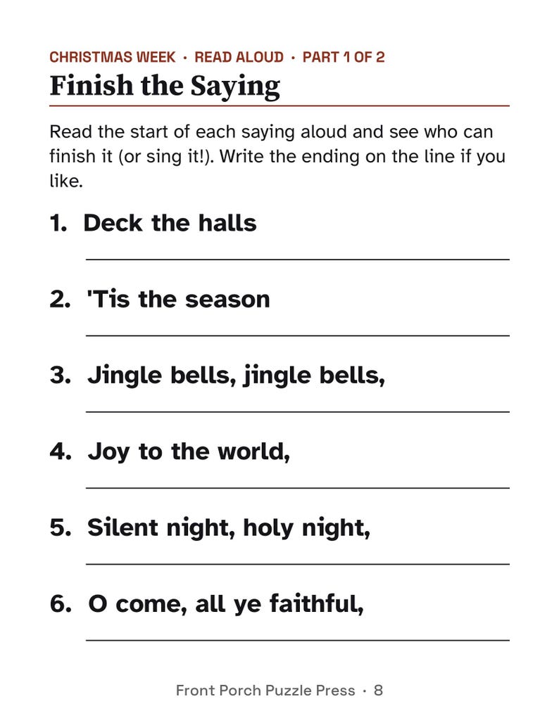 Easy December Activity Packet for Memory Care, Large Print Dementia Activities, Christmas & Hanukkah Puzzles PDF image 5