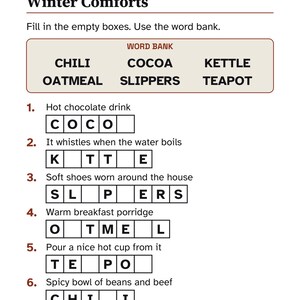 Eenvoudig activiteitenpakket voor januari voor mensen met geheugenproblemen, activiteiten in grote letters voor mensen met dementie, nieuwjaars- en winterpuzzels (pdf) afbeelding 3