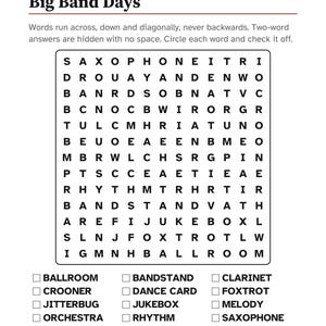 Music Trivia for Seniors, Large Print Activity Packet, Oldies Sing Along & Puzzles, Memory Care image 3