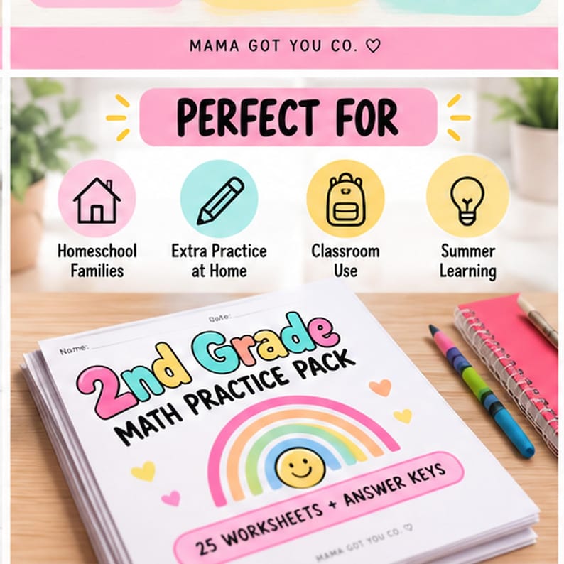 Grade 2 Math Problem Worksheet 2nd Grade Math Practice Pack | Printable Math Worksheets | Addition ...