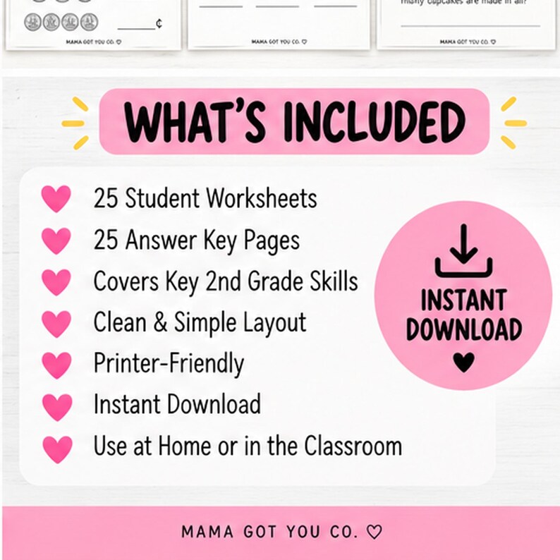 Grade 2 Math Problem Worksheet 2nd Grade Math Practice Pack | Printable Math Worksheets | Addition ...