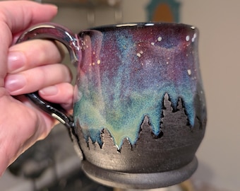 8oz. Northern Lights Handmade Ceramic Mug