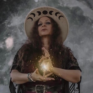 Wide Brim Hat, Witch Hat, Moon Hat, Goth Hat