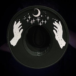 Wide Brim Hat, Witch Hat, Moon Hat, Goth Hat
