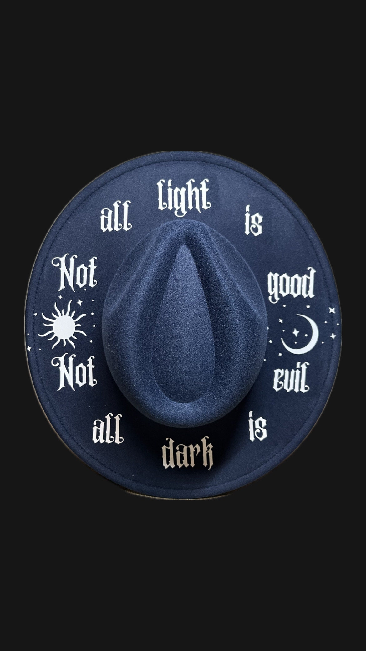 Moon Theme Wide Brim Witch Hat - Goth Magic