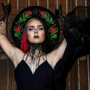 Wide Brim Rose Fedora: Glitter Cowgirl Witch Hat