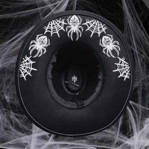 Hut mit breiter Krempe, Spinne und Netz Hut, Fedora mit breiter Krempe, Pinup Goth Hut