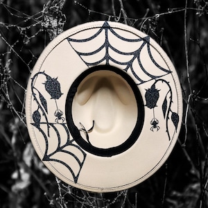 Hut mit breiter Krempe, Spinnennetz Hut, Fedora mit breiter Krempe, Goth Hut