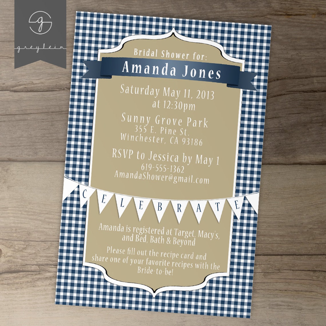 Picnic Shower Invitations / Wedding Bridal Baby / Red Etsy
