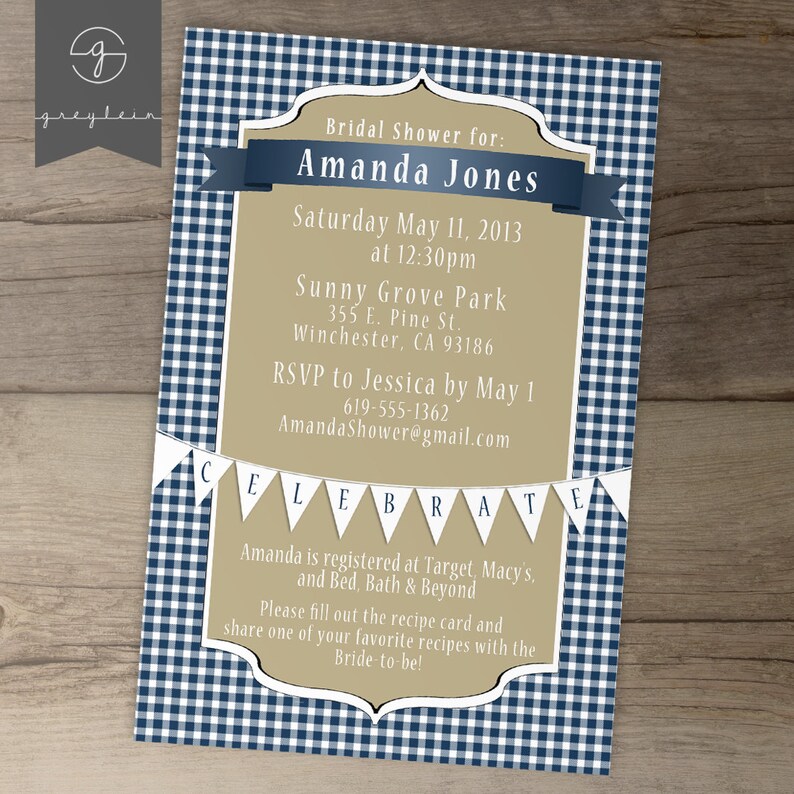 Picnic Shower Invitations / Wedding Bridal Baby / Red Etsy