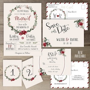 Winter Wedding RSVPs Wreath 'Tis the Season to be Married printable image 8