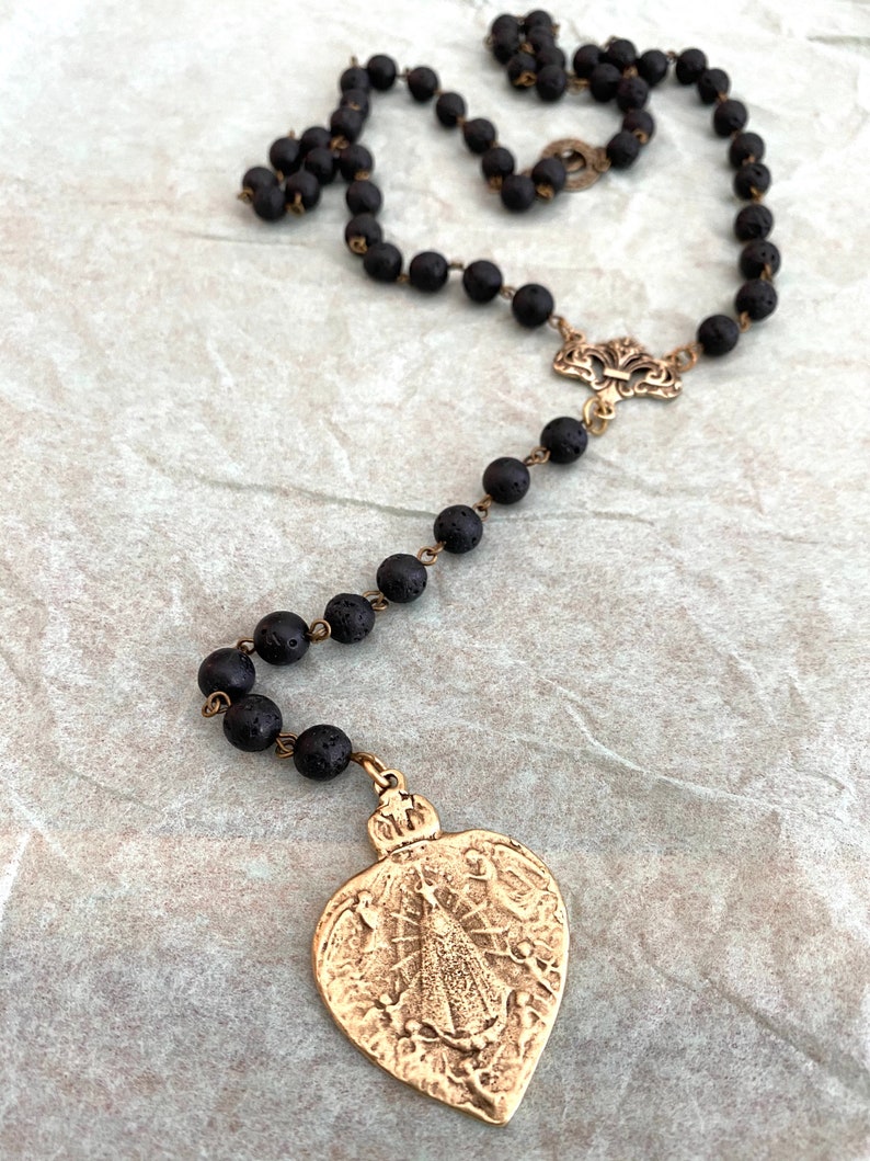 Our Lady of Lujan Religious Medal Argentina Unique Statement Necklace Designed by MarleeLovesRoxy