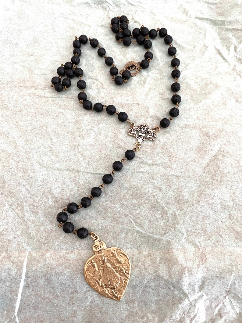 Our Lady of Lujan Religious Medal Argentina Unique Statement Necklace Designed by MarleeLovesRoxy