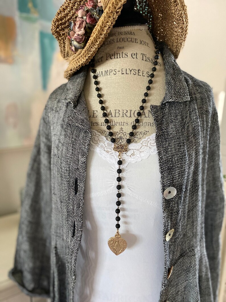 Our Lady of Lujan Religious Medal Argentina Unique Statement Necklace Designed by MarleeLovesRoxy