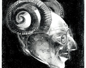 HORNED HELMET (5x5") Print