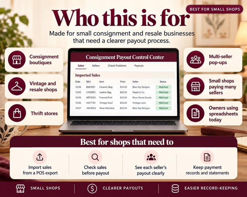Consignment Payout Tracker | CSV Reconciliation, Error Checks & Consignor Statements image 1