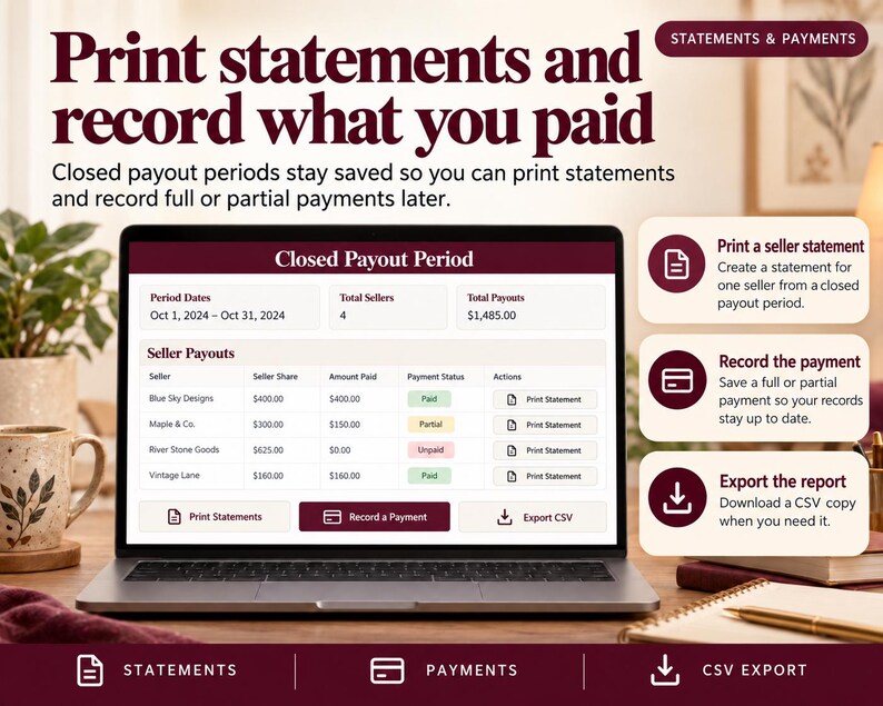 Consignment Payout Tracker | CSV Reconciliation, Error Checks & Consignor Statements image 5