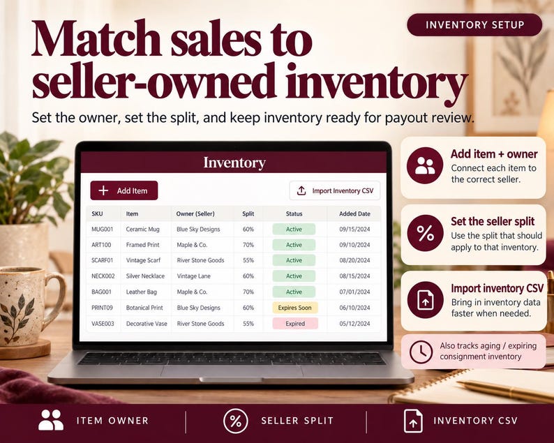 Consignment Payout Tracker | CSV Reconciliation, Error Checks & Consignor Statements image 4