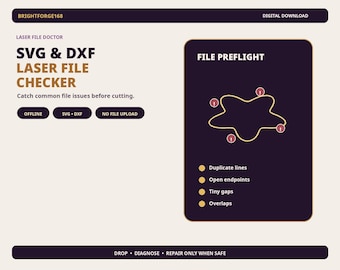 SVG DXF Laser File Checker | Find Duplicate Lines, Gaps and Overlaps | Offline Digital Tool