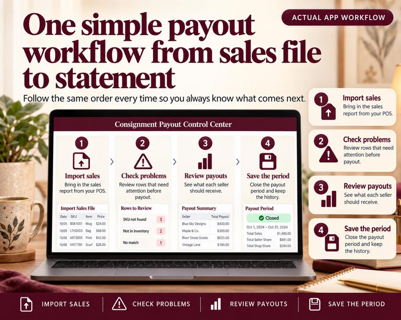 Consignment Payout Tracker | CSV Reconciliation, Error Checks & Consignor Statements image 9