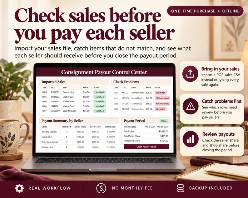 Consignment Payout Tracker | CSV Reconciliation, Error Checks & Consignor Statements image 10