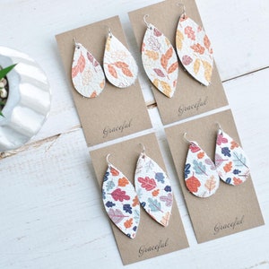 Autumn Leather Earrings - Leaves - Fall - Various Shapes and Sizes