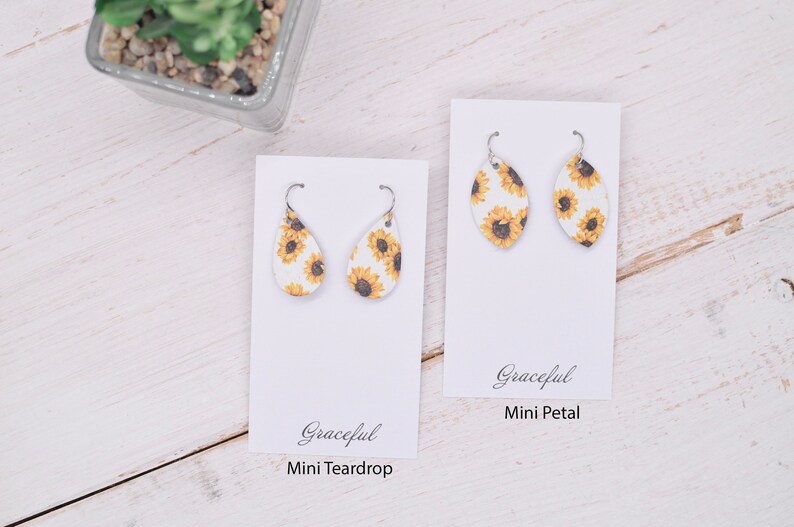 Sunflower Leather Earrings Sunflower Earrings Floral Etsy