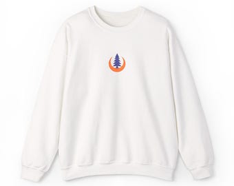 Embroidered Moon Cradle Logo Sweatshirt, Pine Tree Crescent Moon Crewneck, Nature Lover Gift