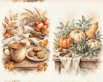 Golden Hour Autumn Wall Art Set, Cozy Harvest Prints (Digital Download)