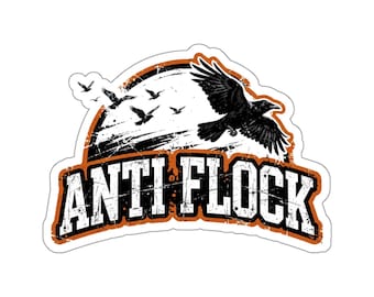 Anti Flock Sticker, Lone Crow Vinyl Decal, Biker Sticker for Helmet Laptop Car