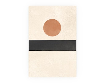Terracotta Sun Minimalist Abstract Poster 12x18, Boho Wall Art