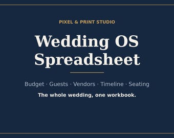 Wedding Planner Spreadsheet: Budget Planner, Guest List Tracker, Seating Chart and Vendor Organizer for Google Sheets and Excel