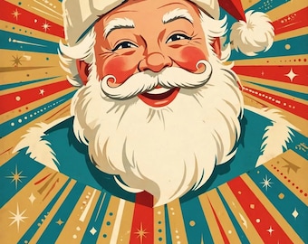 Retro Mid-Century Christmas Cards, 1950s Style Greeting Cards (Digital Download)