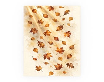 Golden Hour Autumn Gallery Wall Art Print, Falling Leaves Fall Home Decor