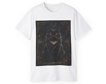 Black Cat Halloween T-Shirt, Spooky Graphic Tee
