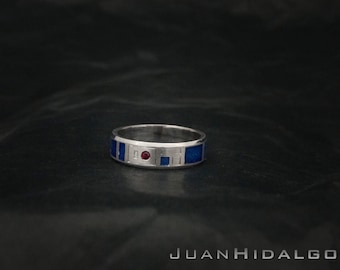 Blue Android Enamel Ring