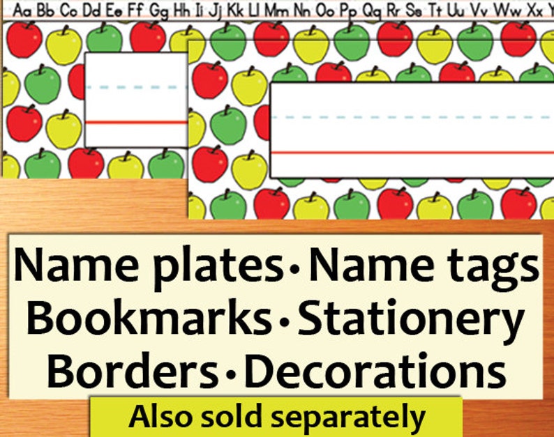 PRINTABLE Clroom Track record Tags - Printable status tags, status plates, bookmarks, stationery, borders, apples, purple, yellow, eco-friendly, instructor image regarding Printable Name Tages identified as PRINTABLE Clroom Standing Tags - Printable track record tags, standing plates, bookmarks, stationery, borders, apples, crimson, yellow, inexperienced, trainer