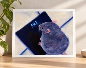 Fat Rat fine art print - Oil Painting Print