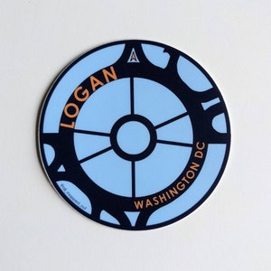 Logan Circle DC Sticker. Washington DC. Vinyl Sticker DC Map. District of Columbia. Bold Colors Sticker. Washington Souvenir. Traffic Circle image 2