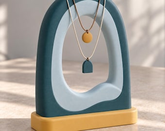 Soporte para collares Winter Lake, organizador de joyas impreso en 3D, expositor de diseño abstracto.