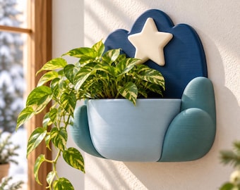 Macetero de pared "País de las Maravillas Invernal", impreso en 3D, elegante decoración de interiores.