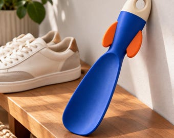 Retro Rocket Shoe Horn, 3D Printed, Whimsical Home Decor & Practical Footwear Aid