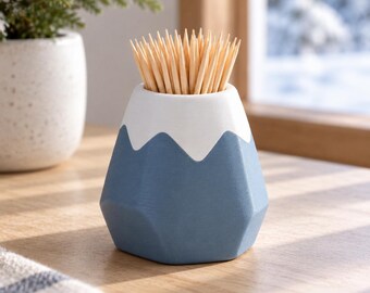 Arctic Glacier Toothpick Holder, 3D Printed, Rustic Winter Decor