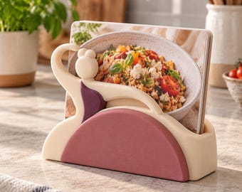 Soporte para tarjetas de recetas con forma de bailarina elegante, decoración de cocina impresa en 3D, soporte abstracto para libros de cocina con diseño de bailarina.